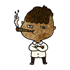 cartoon man smoking
