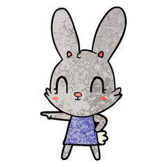 cute cartoon rabbit in dress