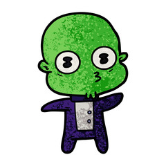 cartoon weird bald spaceman