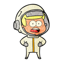 cartoon surprised astronaut