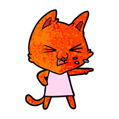 cartoon cat hissing