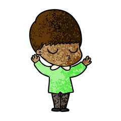 cartoon calm boy