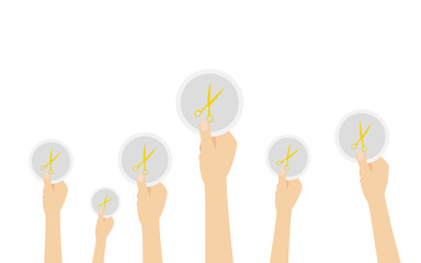 H&auml;nde halten Bastelschere