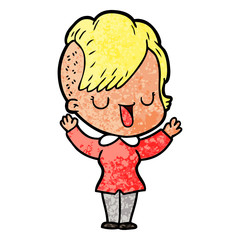 cute cartoon girl with hipster haircut