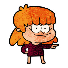 cartoon girl smiling