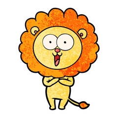 happy cartoon lion