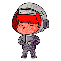 cartoon curious astronaut