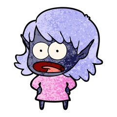 cartoon shocked elf girl
