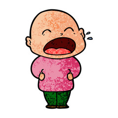 cartoon shouting bald man