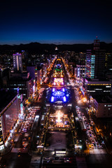 札幌都市風景　夜景 テレビ塔からの眺め