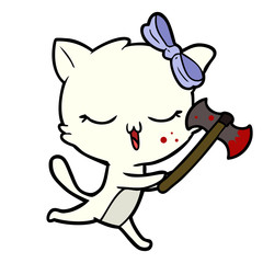 cartoon cat with bow on head