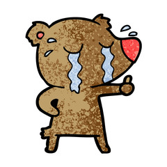cartoon crying bear