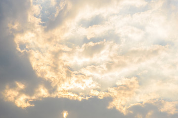 Obraz premium Dark sky and big black cloudy before heavy rain and stormy.