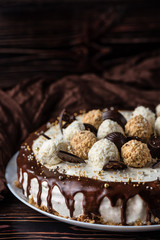 Honey cake with chocolate and coconut sweets