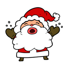 cartoon santa claus shouting in frustration