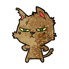 tough cartoon cat