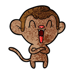 Obraz na płótnie Canvas cartoon laughing monkey