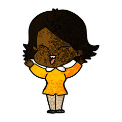 Obraz premium happy cartoon girl