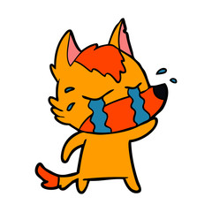 sad little fox cartoon character