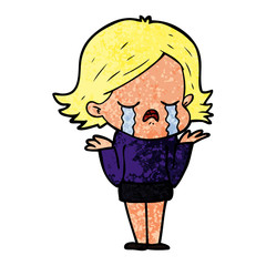cartoon girl crying