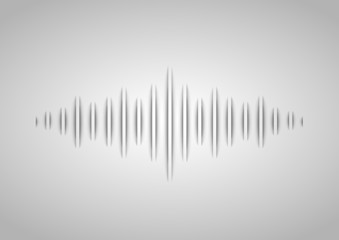 Paper art style sound wave music equalizer technology on grey abstract background.Vector illustration.