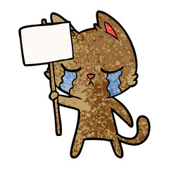 crying cartoon cat