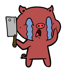 crying pig cartoon