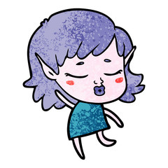 pretty cartoon elf girl dancing
