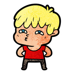 cartoon curious man