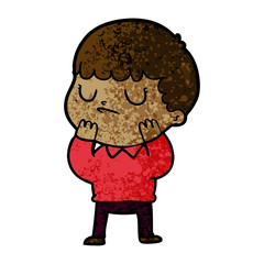 cartoon grumpy boy