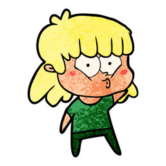 cartoon whistling girl