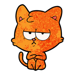 bored cartoon cat