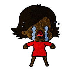 cartoon woman crying