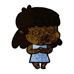 cartoon indifferent woman