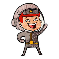 cartoon laughing astronaut