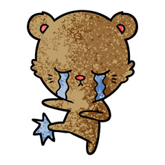 crying bear cartoon character