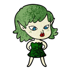 pretty cartoon elf girl