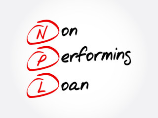 NPL - Non-Performing Loan acronym, business concept background