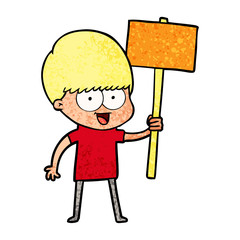 happy cartoon boy