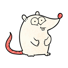 cartoon happy white lab mouse