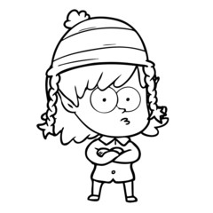 Obraz premium cartoon elf girl staring