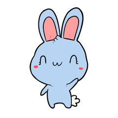 cute cartoon rabbit waving