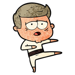 cartoon tired man