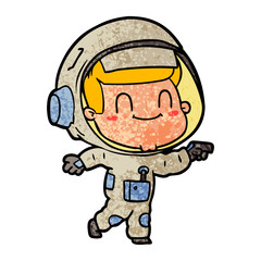 Obraz premium happy cartoon astronaut man