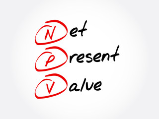 NPV - Net Present Value acronym, business concept background
