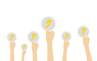 H&auml;nde halten Servierplatte