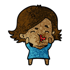 cartoon girl pulling face