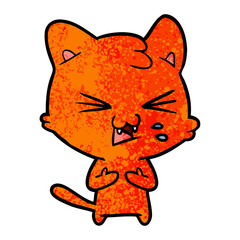 cartoon cat hissing
