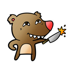 Fototapeta premium cartoon bear with sharp knife