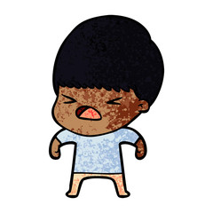 cartoon stressed man